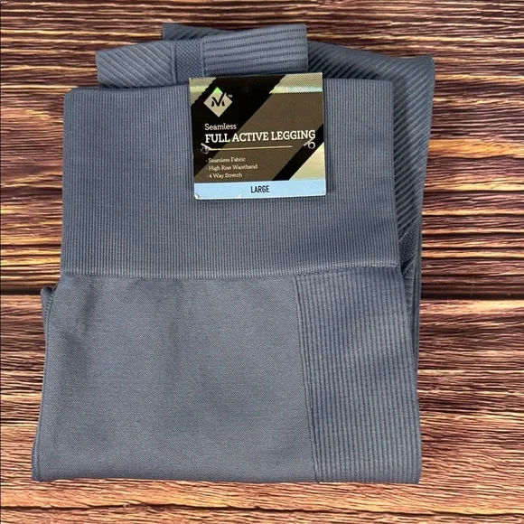 Women's Blue Gray 7/8 Leggings seamless, high-rise waistband, four-way stretch - Picture 11 of 11